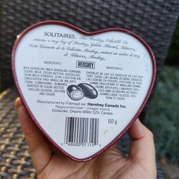VINTAGE HERSHEY Solitaires HEART SHAPED TIN Rare - Picture 5 of 7